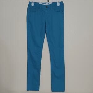 So Jeans Juniors Size 5 Turquoise Blue Low Rise Ankle Jegging Super Stretch